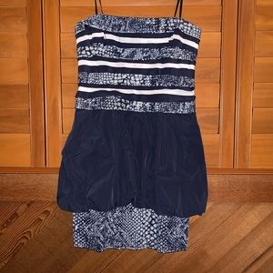 Strapless Blue Sequin Dress